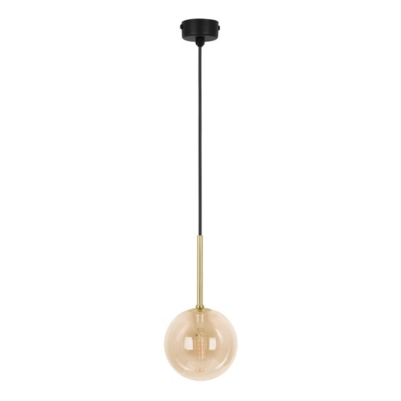 Lampa Wisząca GALAXY K-5560 Czarny/Złoty/Bursztynowy