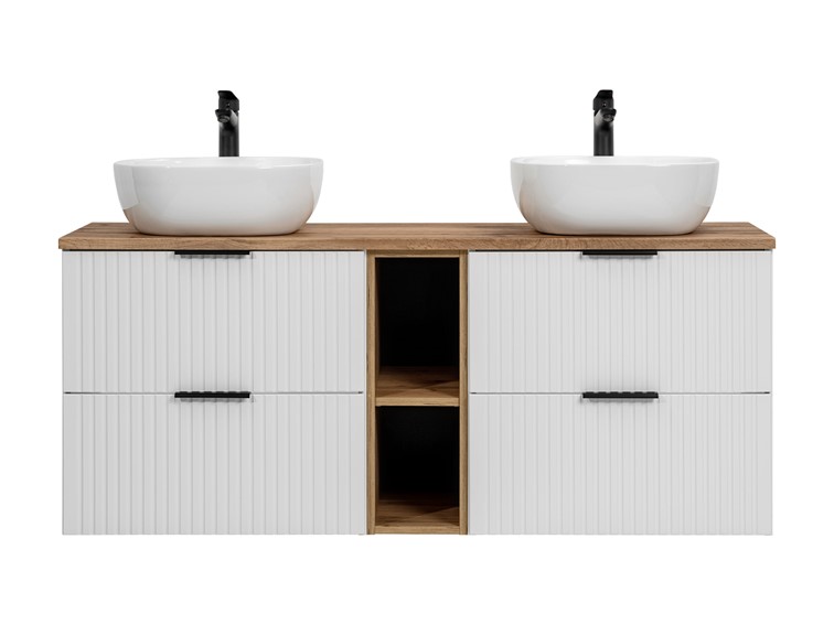 Zestaw Mebli Łazienkowych ADW B UN 6252 140 cm Biały/Dąb