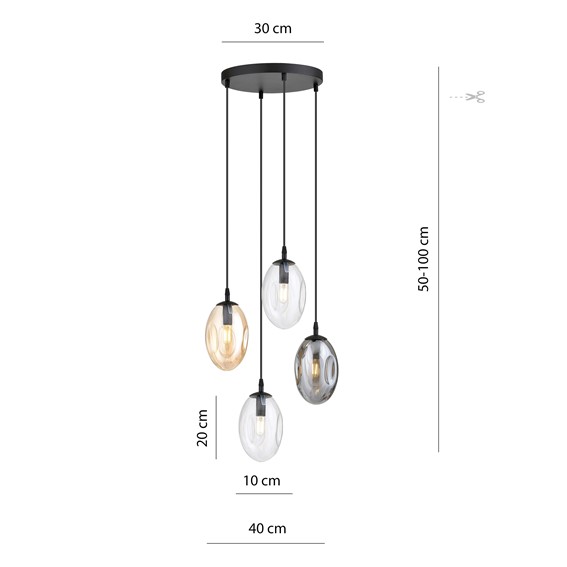 Lampa Wisząca ASTRAL 4 PREMIUM MIX Czarny