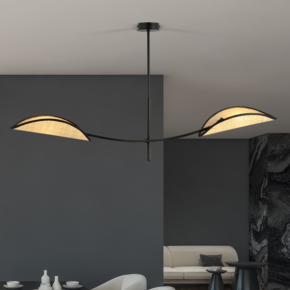 Lampa Wisząca LOTUS 2 Czarny/Naturalny
