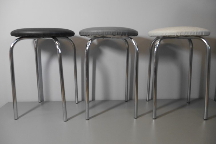 Taboret TOP Chrom/Jasny Beż (P-12)