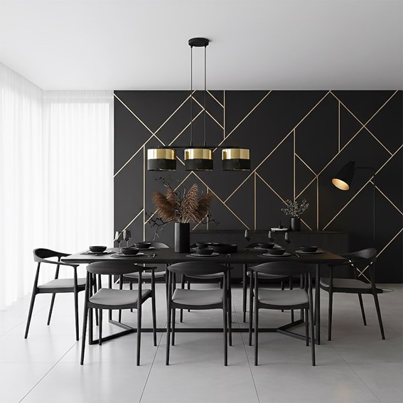 Lampa Wisząca LUX 3 Czarny/Złoty