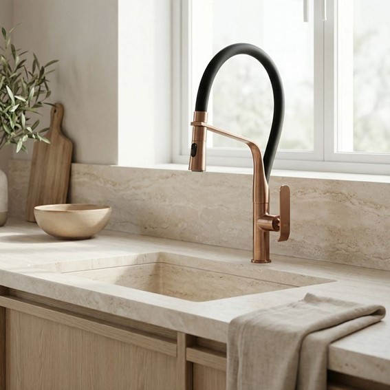 Bateria Kuchenna CASTOR Miedź Szczotkowany