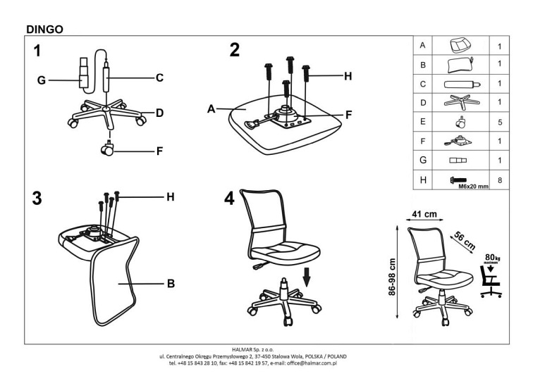 Fotel Młodzieżowy DINGO Różowy