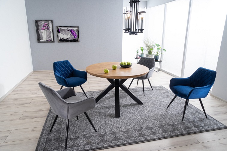 Stół Okrągły RITMO fi120 Dąb/Czarny