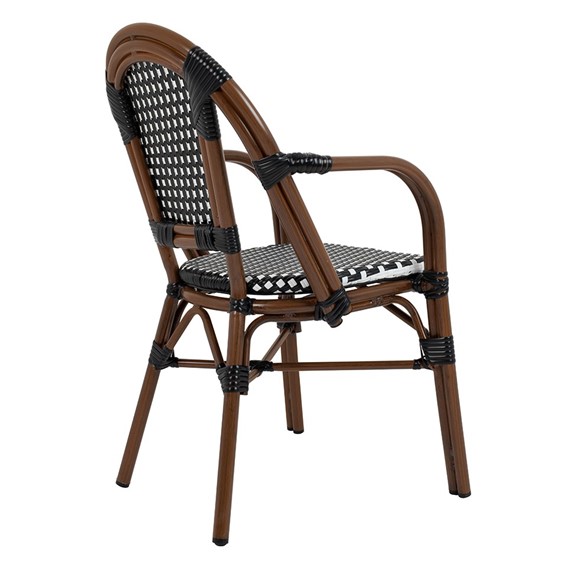 Krzesło CAFE PARIS ARM Brązowy/Czarny/Biały