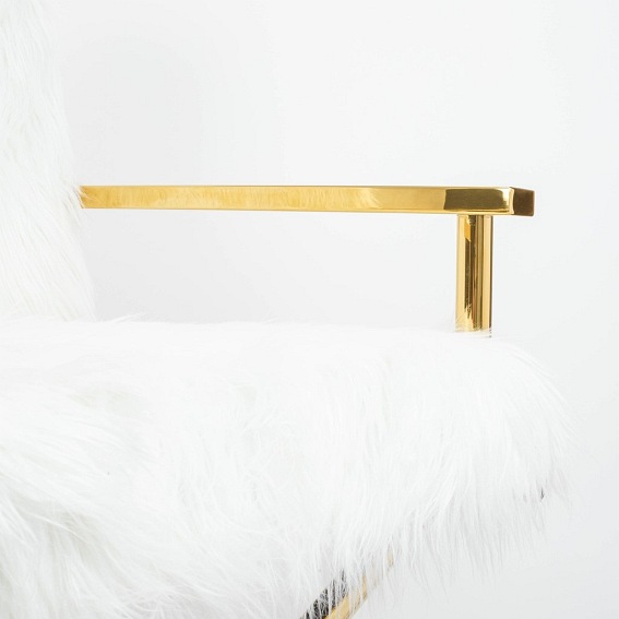 Fotel Mr.Fluffy 70x68x87 Biały/Złoty