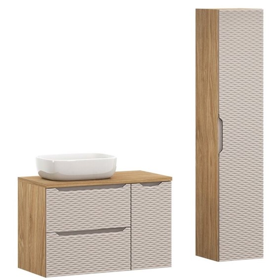 Zestaw Meblowy SMILE 90cm Beż/Dąb Olejowany