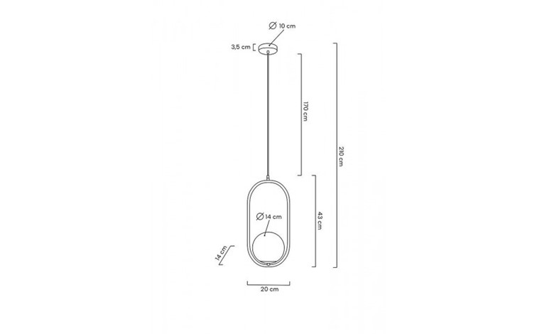 Lampa Wisząca AURELIA 40 Złoty