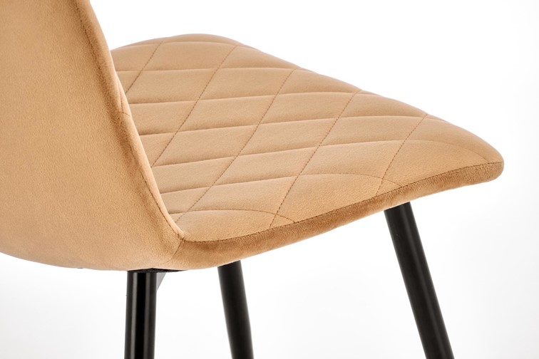 Krzesło K525 Velvet Czarny/Beżowy
