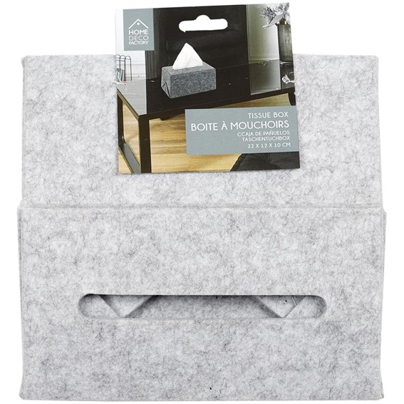 Pudełko na Chusteczki Filcowe Szary Jasny