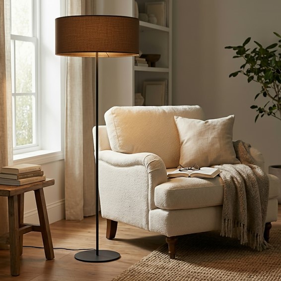 Lampa Podłogowa ECO LP1 Czarny/Brązowy