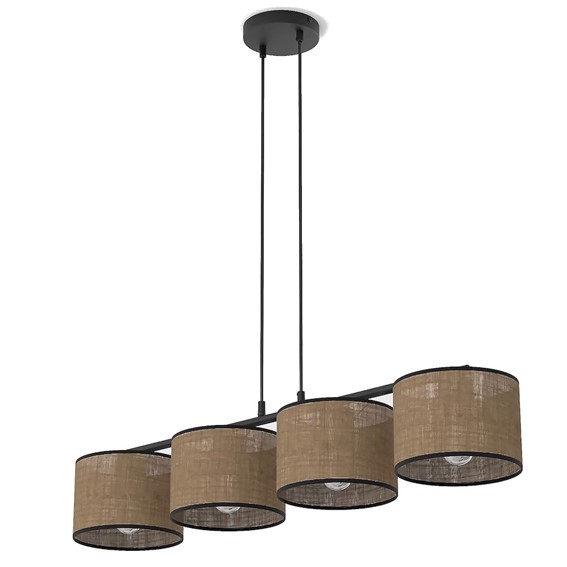 Lampa Wisząca ECO 4 Czarny/Brązowy
