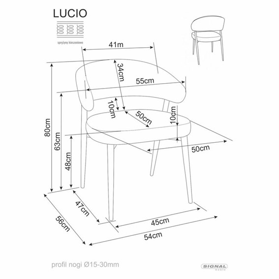 Krzesło LUCIO Noelle Cappuccino/Czarny Mat