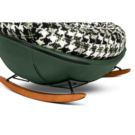 Fotel Bujany FATTY Zielona Pepitka