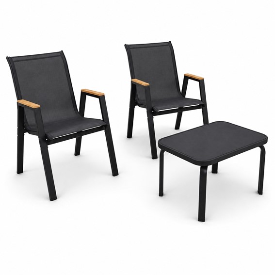 Zestaw Balkonowy NERANO Wood Duo Czarny