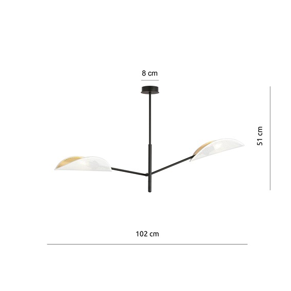 Lampa Wisząca VENE 2 Biały/Złoty