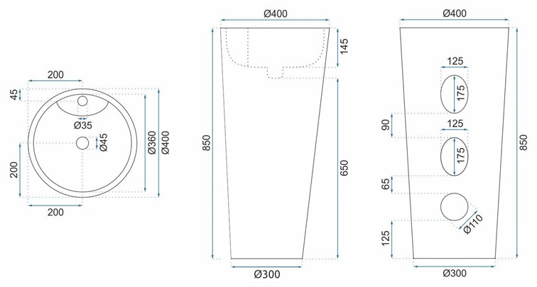 Umywalka Wolnostojąca BLANKA Biały