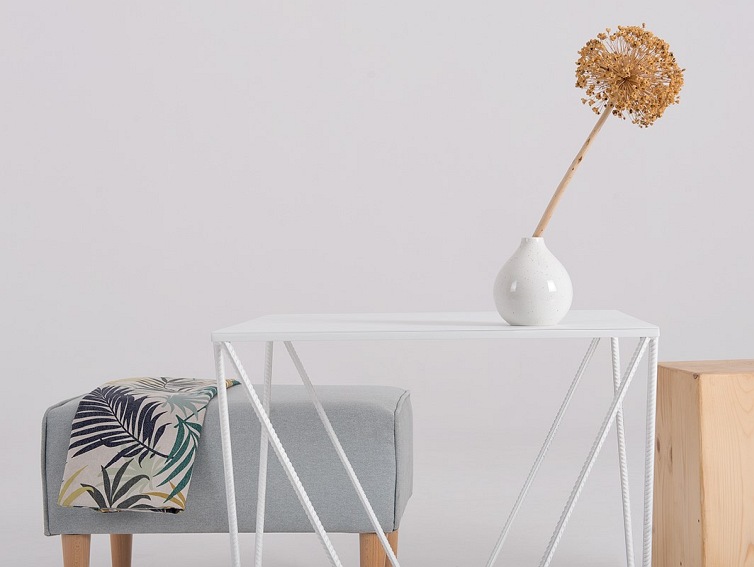 Stolik DARYL METAL 55 Biały