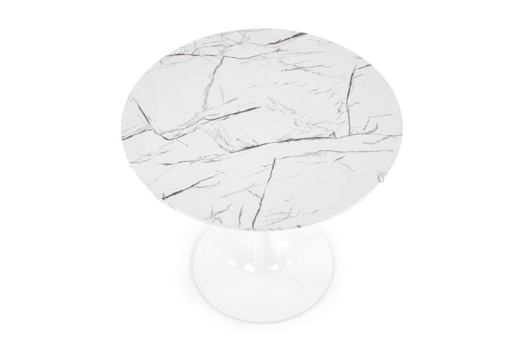 Stół Denver 80x73 Biały/Marmur