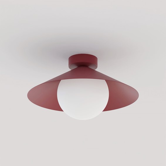 Lampa Sufitowa MONO 1S Burgundowy/Opal