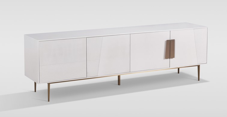 Komoda RTV STILIG ST101A Biały/Złoty