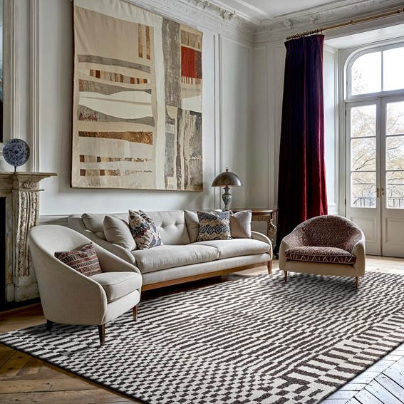 Dywan BERBER CAIDAL 9651 240x340 cm Szary/Czarny