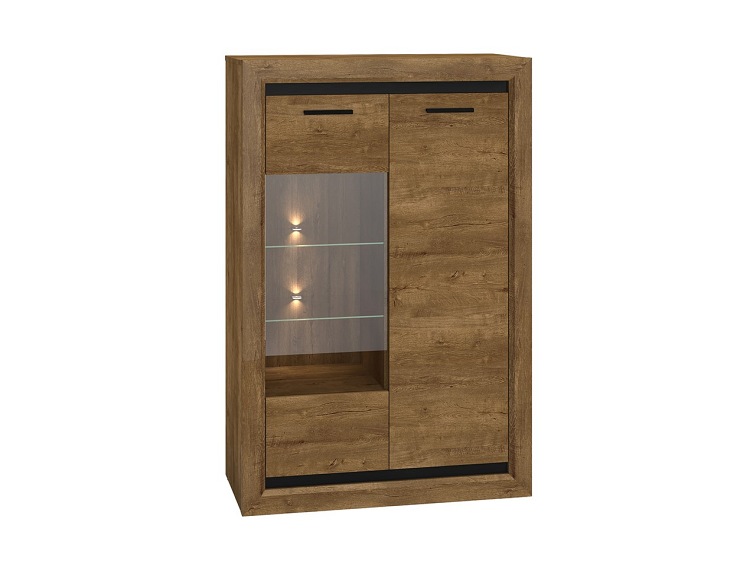 Regał BALTICA 26 Dąb Lefkas/Czarny