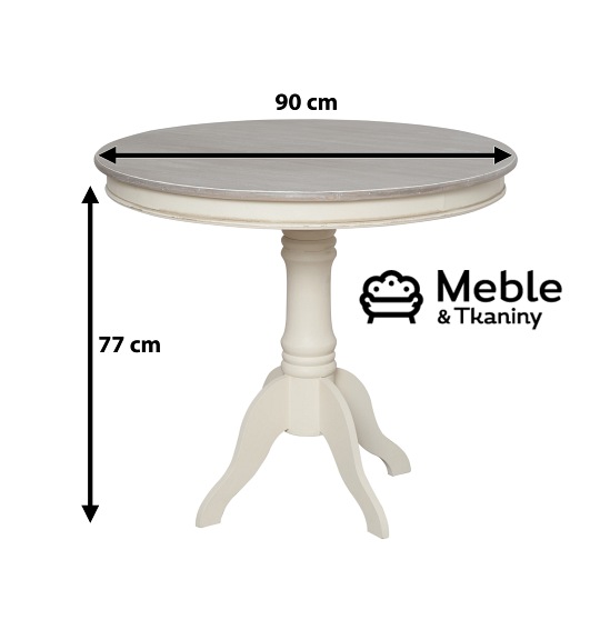 Stół Okrągły Rimini White fi90 Biały