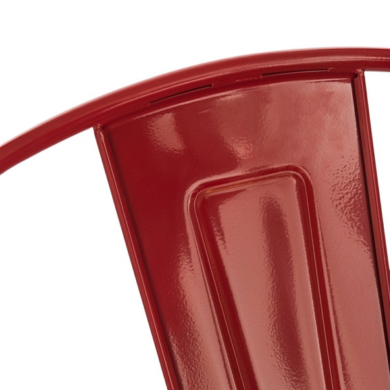 Stołek Barowy PARIS Back Czerwony Inspirowany Tolix