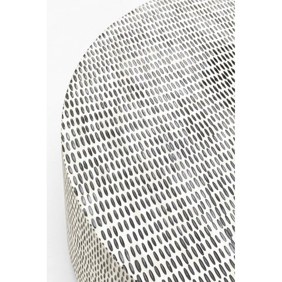 Stolik Kawowy PIANO Fi76cm Czarny/Biały