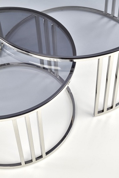 Zestaw 2 Ław MERCURY Dymiony/Chrom