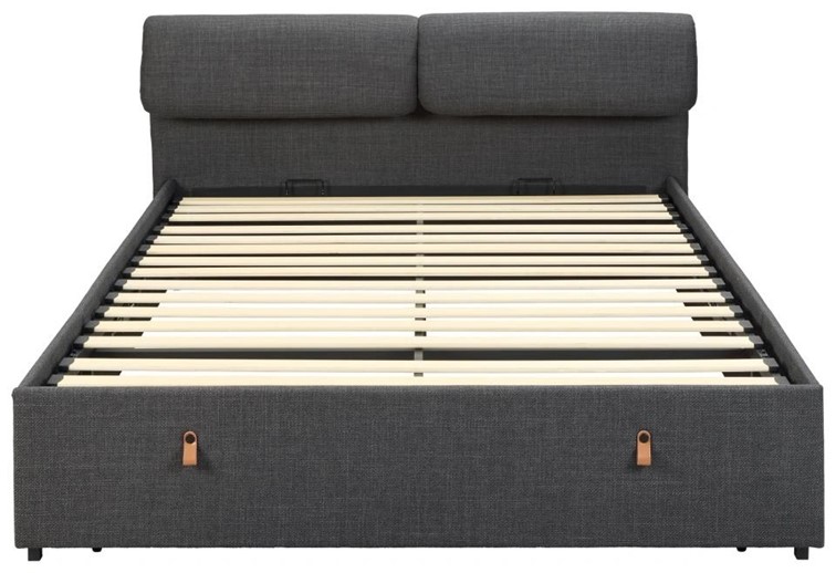 Łóżko Tapicerowane CALVI 160x200 cm z Szufladami Szary