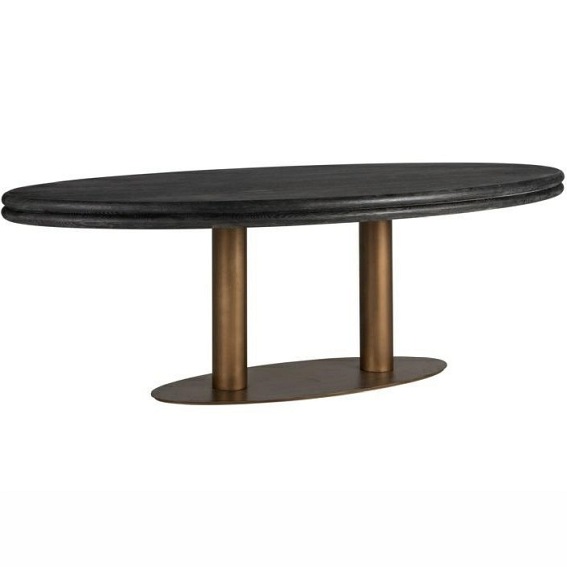 Stół MACARON 235x110 Naturalny/Złoty