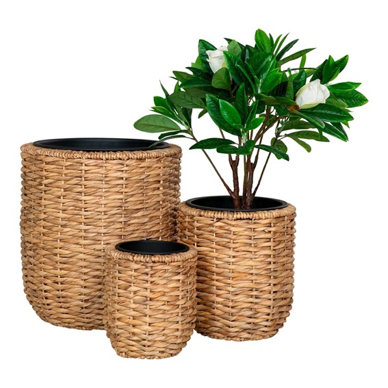 Zestaw 3 Osłonek na Doniczkę HANOI Naturalny