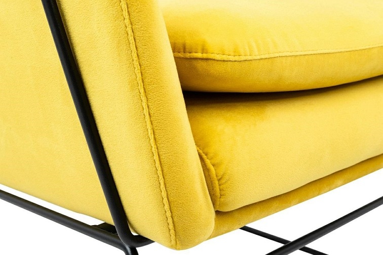 Fotel EMMA Velvet Żółty