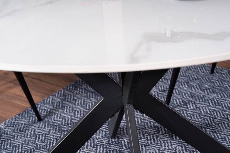 Stół TALIA fi120 Czarny/Biały