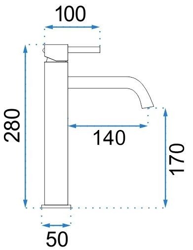 Bateria Umywalkowa Wysoka LUNGO Biały