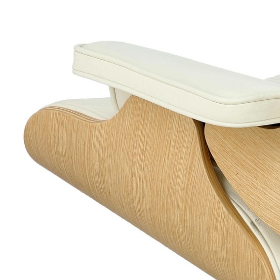 Fotel VIP 54x82x85 Biały/Natural Oak/Srebrna Baza