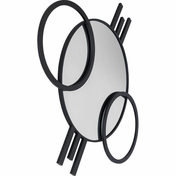 Lustro Ścienne TRIPLE CIRCLE 124x119cm Czarny