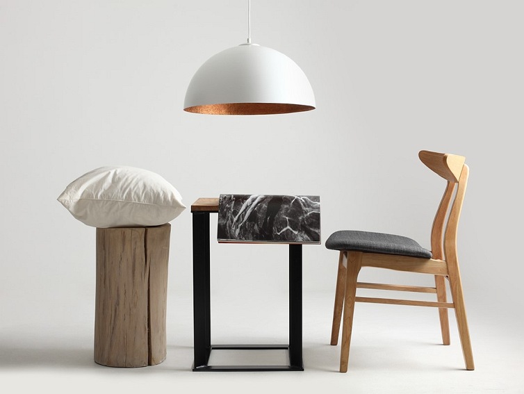 Lampa wisząca LORD 50 – miedziano-biały