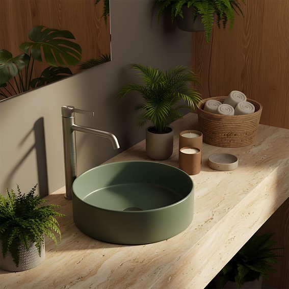 Bateria Umywalkowa Wysoka FOSTER Nikiel Szczotkowany