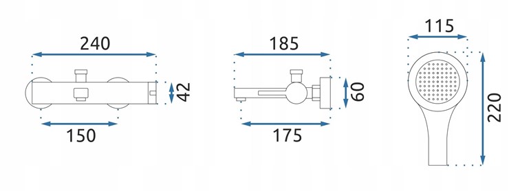 Bateria Wannowa POLO Biały/Chrom