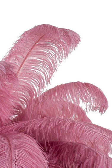 Lampa Wisząca Tiffany 135 Różowy/Naturalne Pióra