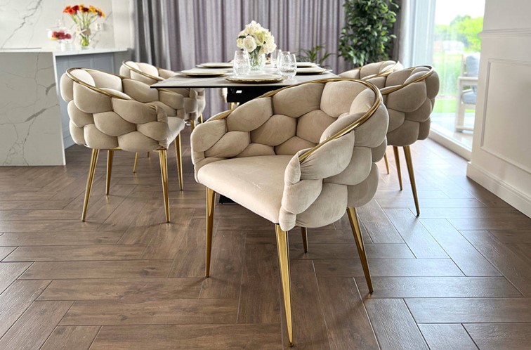 Krzesło BALLOON Złoty/Beżowy