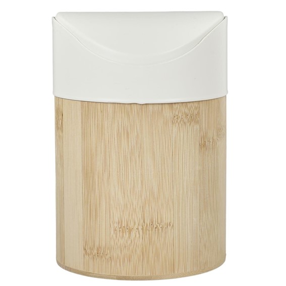 Mini Kosz na Śmieci Bambus/Biały