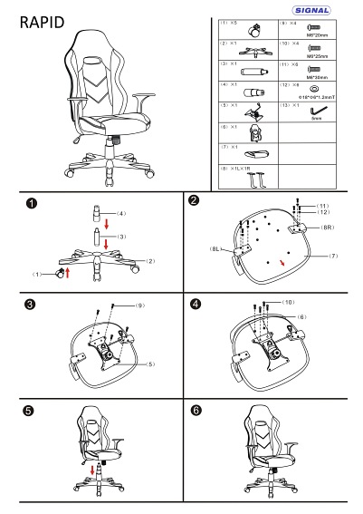 Fotel Obrotowy RAPID Czarny/Szary