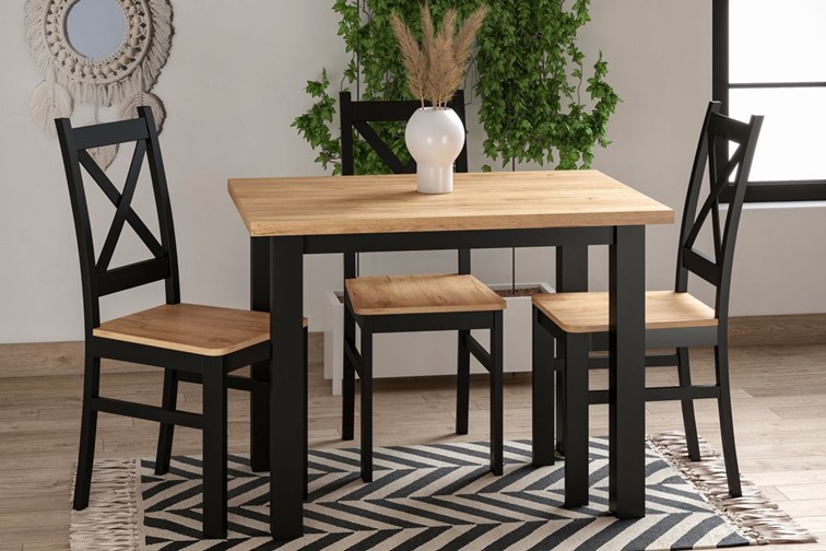 Stół MONTE 70x100 Dąb Złoty Craft/Czarny