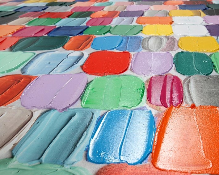 Obraz TOUCHED COLORFUL DOTS 200x140cm