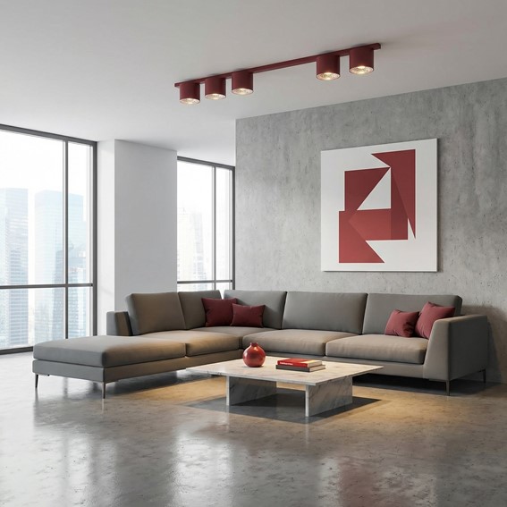 Lampa Sufitowa NANO 5 Burgundowy